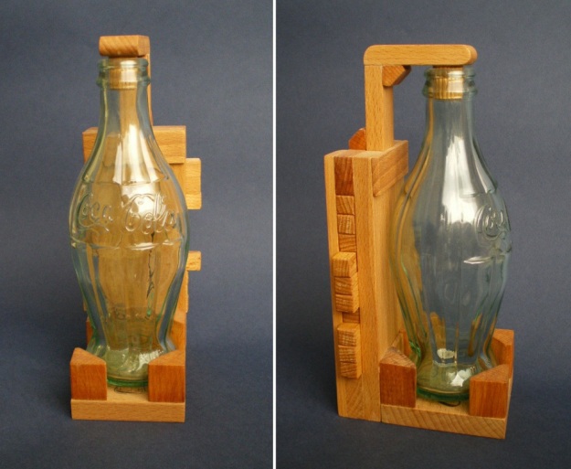 Tricky opening bottle puzzle