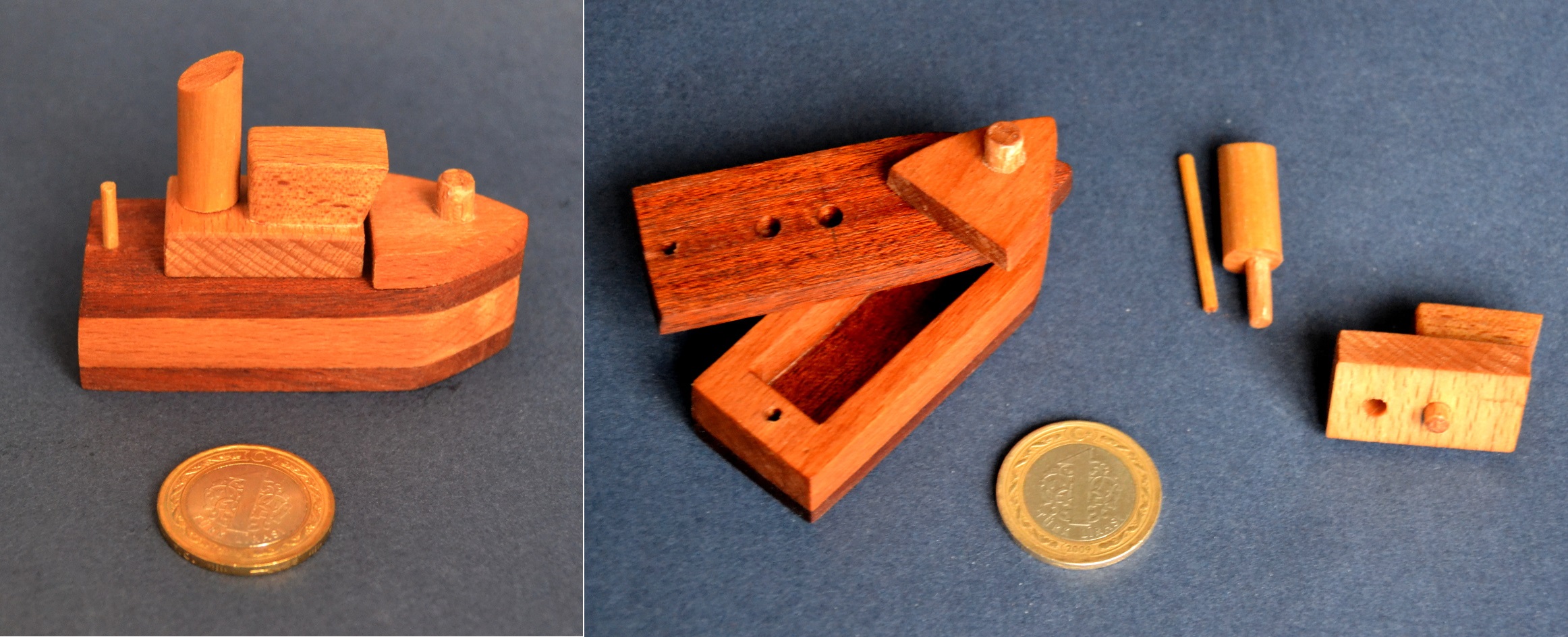 Mini tugboat puzzle box